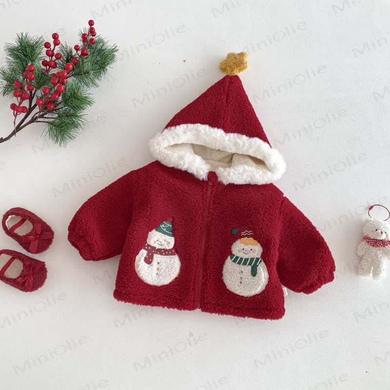 ベビー幼児用女の子向けクリスマスレッドDress、クリスマスベスト、雪だるまアウター、またはクリスマススウェットシャツ - 赤いアウター - 4～5歳 - image 10