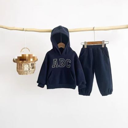 ABC幼児用フリースパーカー＆ジョガーパンツ2点セット - 海軍 - 8-9T - image 4