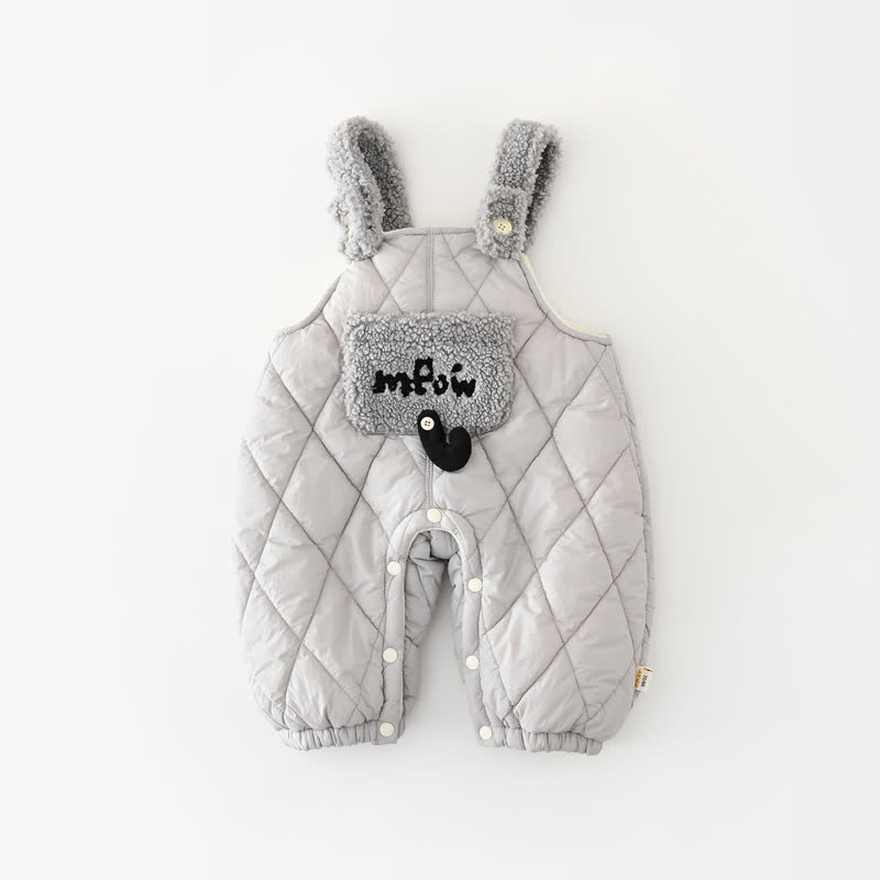 ベビー幼児用キルティングシェルパトリムオーバーオールまたはブラックスウェットシャツ - グレー - 3～4歳 - image 2
