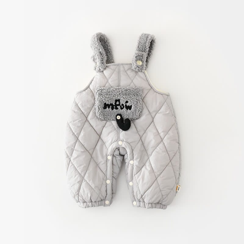 ベビー幼児用キルティングシェルパトリムオーバーオールまたはブラックスウェットシャツ - グレー - 3～4歳 - image 2