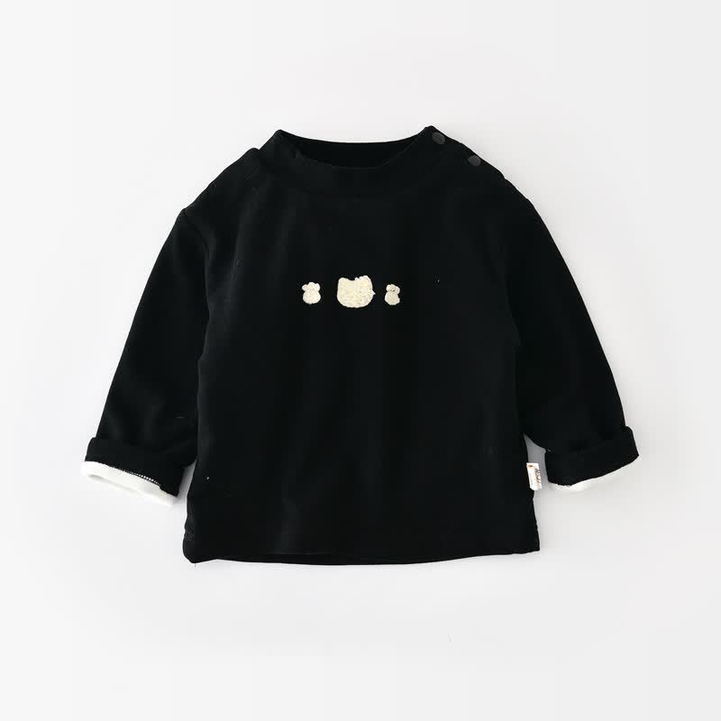 ベビー幼児用キルティングシェルパトリムオーバーオールまたはブラックスウェットシャツ - 黒 - 3～4歳 - image 3