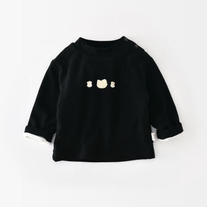 ベビー幼児用キルティングシェルパトリムオーバーオールまたはブラックスウェットシャツ - 黒 - 3～4歳 - image 3