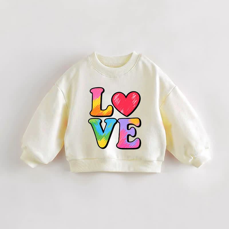LOVEベビー幼児用クリームスウェットシャツ - クリーム - 3～5歳 - image 1