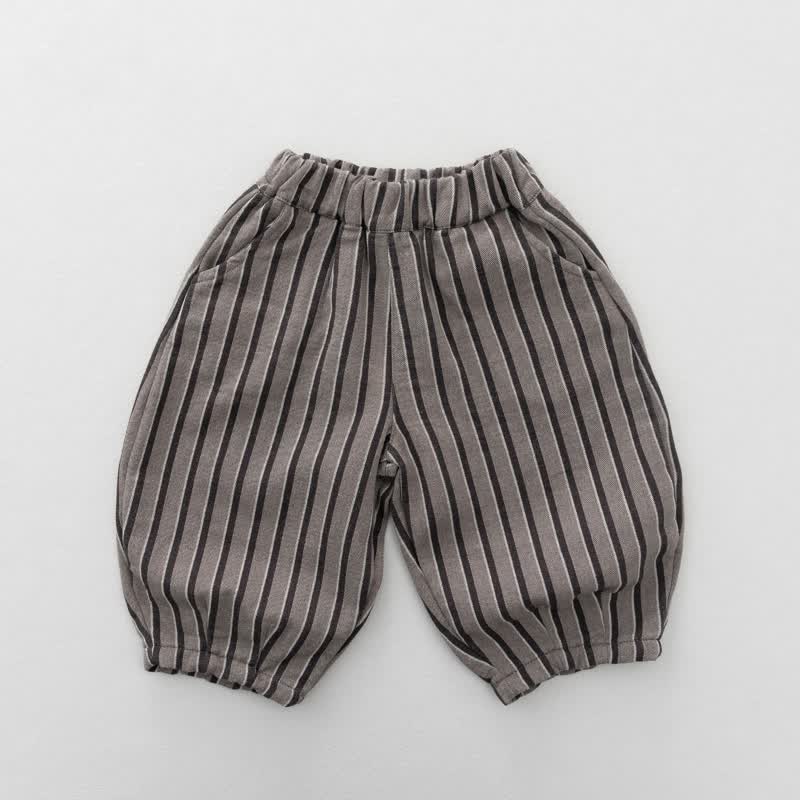 幼児男の子用ゆったりフィットハーレムパンツ - グレーストライプ - 6～7歳 - image 3