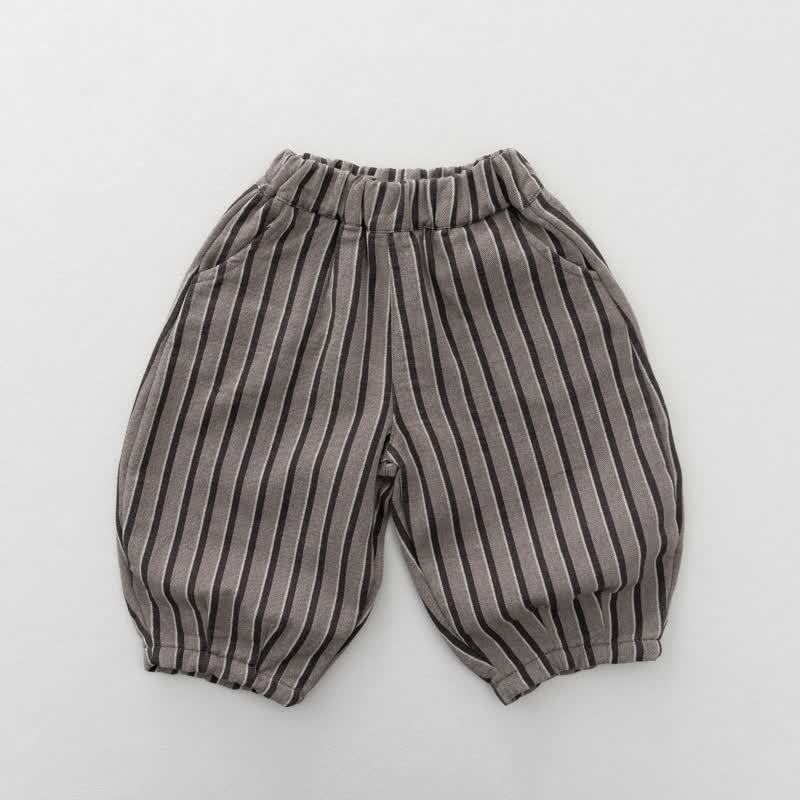 幼児男の子用ゆったりフィットハーレムパンツ - グレーストライプ - 6～7歳 - image 3