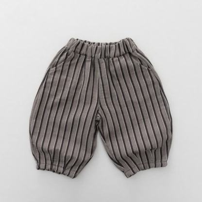 幼児男の子用ゆったりフィットハーレムパンツ - グレーストライプ - 6～7歳 - image 3