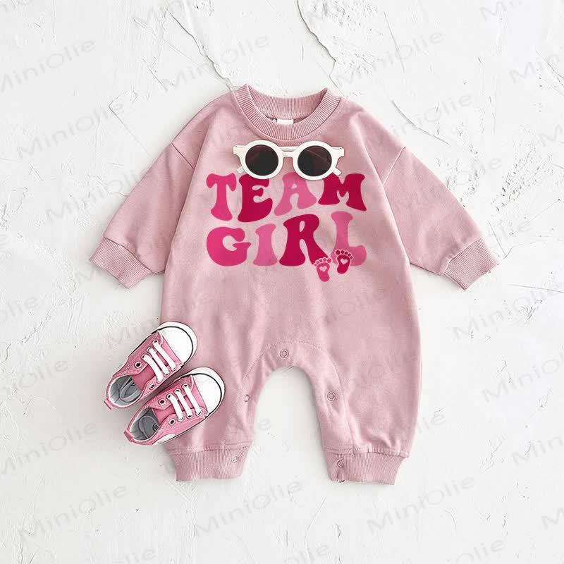 TEAM GIRLベビーピンクロンパース - ピンク - 2～3歳 - image 1