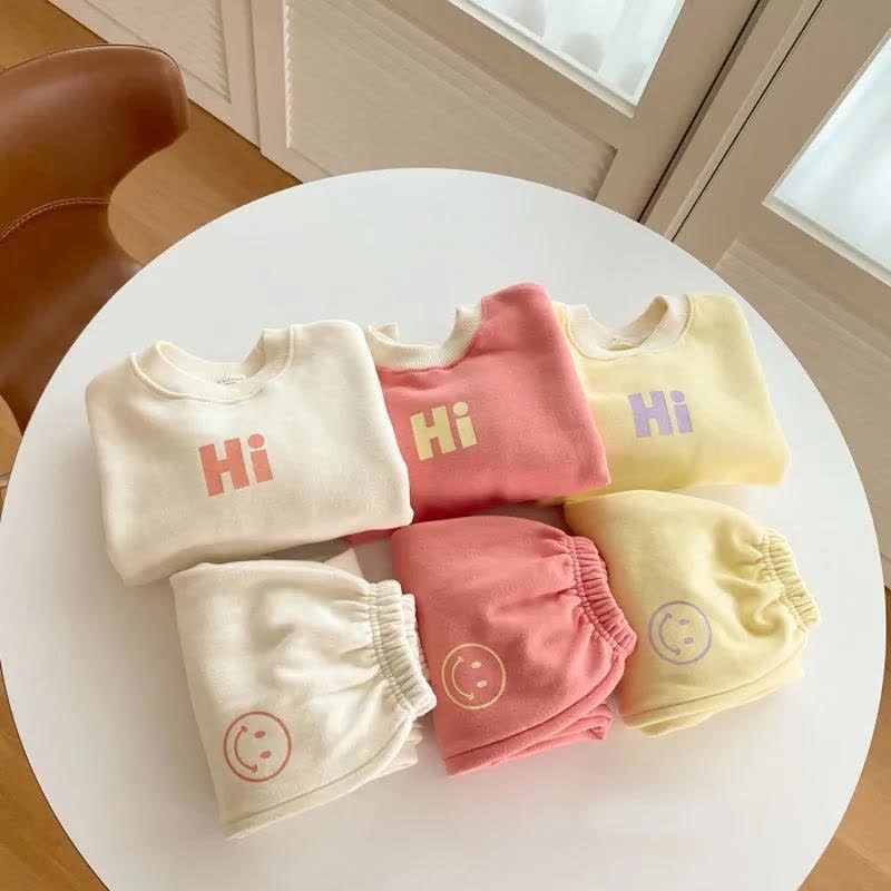 HI幼児用ハッピーフェイスプリントスウェットシャツとジョガーパンツの2点セット - image 6