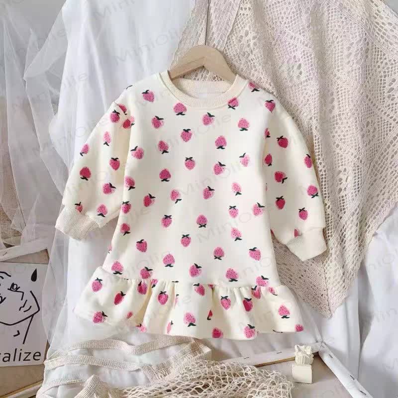 ベビー・幼児用女の子フリース素材のバブルヘムDress - ピンク - 6～7歳 - image 2