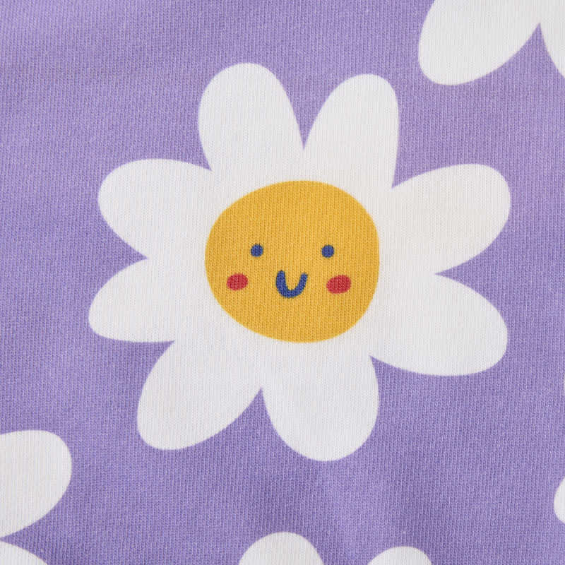 ベビーパープルの笑顔の花柄プリント2点セット - image 7