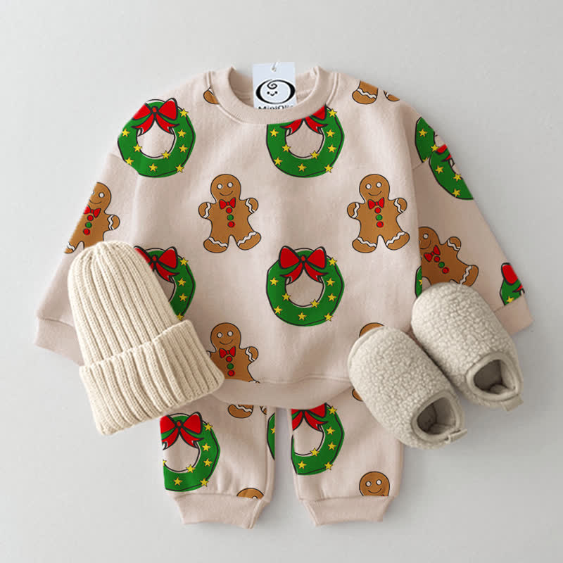 ベビー・幼児用クリスマス クッキー柄 アプリコット 2点セット - アプリコット - 3～5歳 - image 1