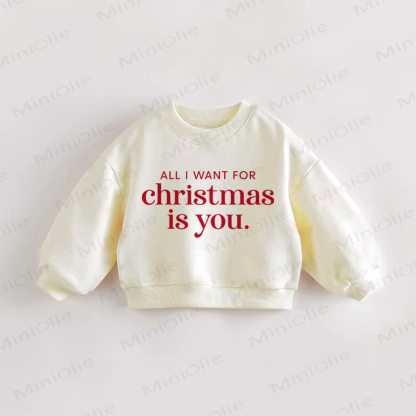 ALL I WANT FOR CHRISTMAS IS YOU.ベビー・幼児用クリームスウェットシャツ - クリーム - 3～5歳 - image 1