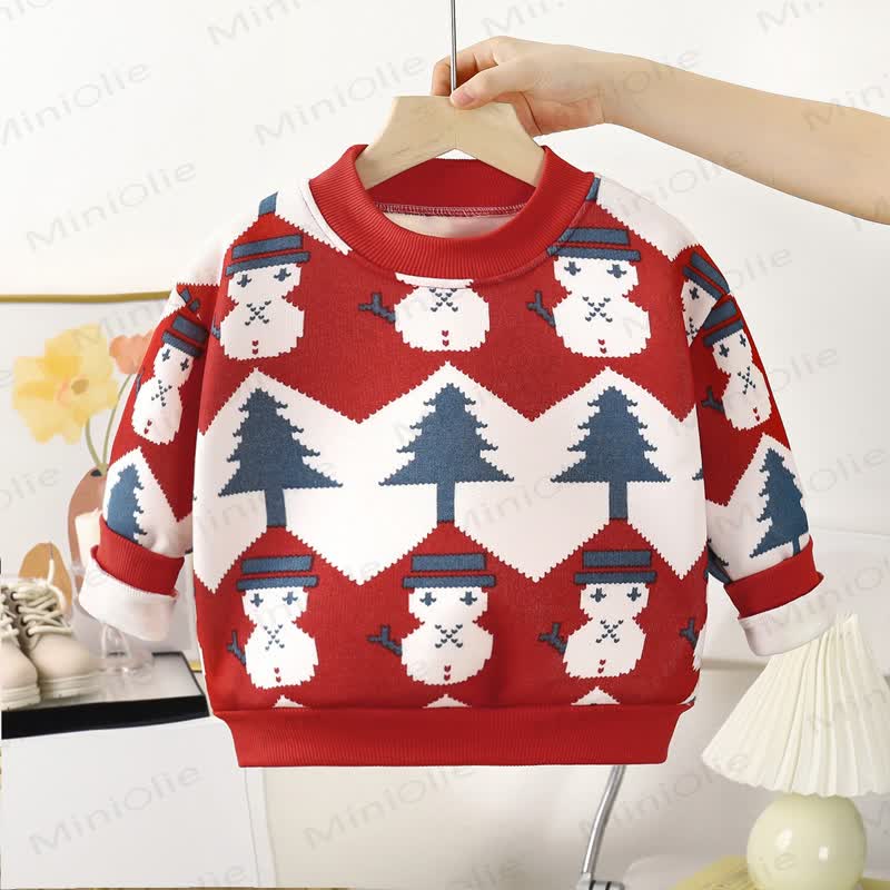 幼児用フリース製クリスマスクルーネックスウェットシャツ - 赤い雪だるま - 10-11歳 - image 10
