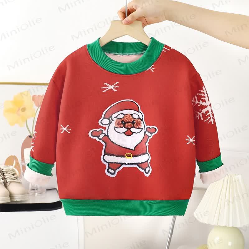 幼児用フリース製クリスマスクルーネックスウェットシャツ - 赤いサンタ - 10-11歳 - image 4