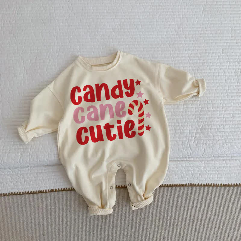 CANDY CANE CUTIE幼児用ベージュロンパース - ベージュ - 2～3歳 - image 1