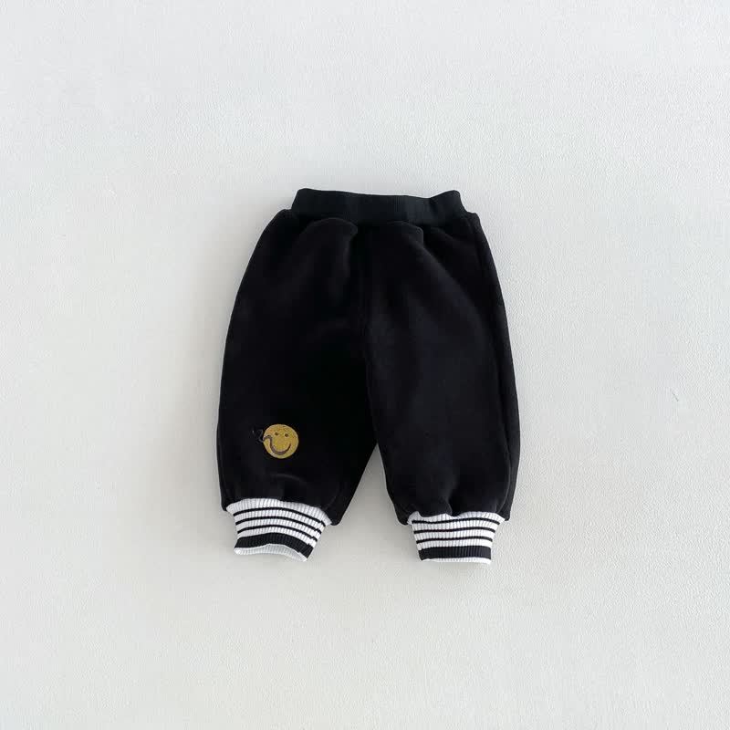 ベビー・幼児用 スマイリーパッチ付き伸縮性ウエストパンツ - 黒 - 4～5歳 - image 4