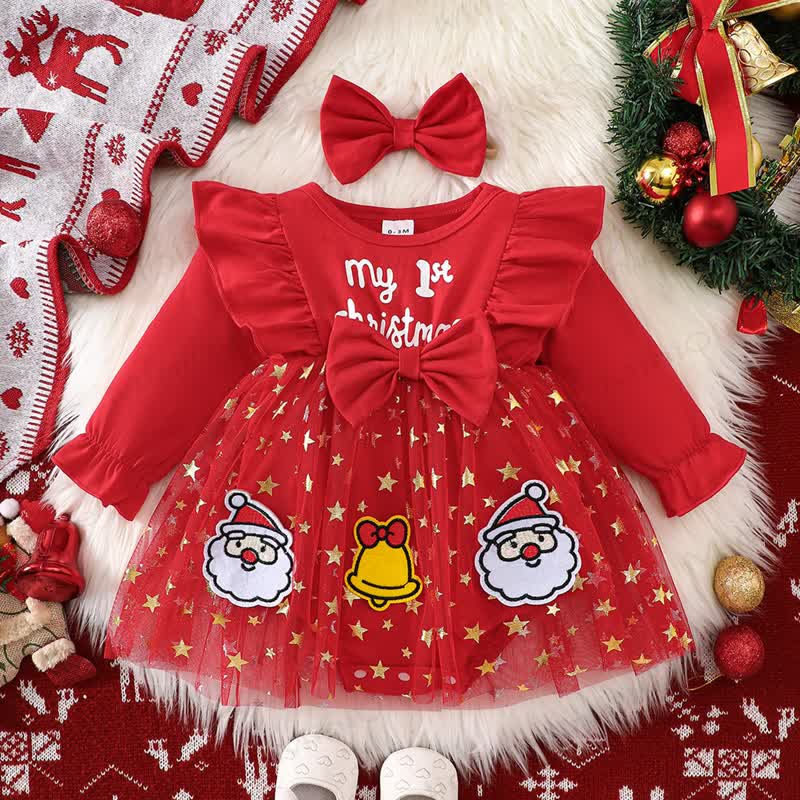 ベビーガール用クリスマスリボンチュールDress - image 2