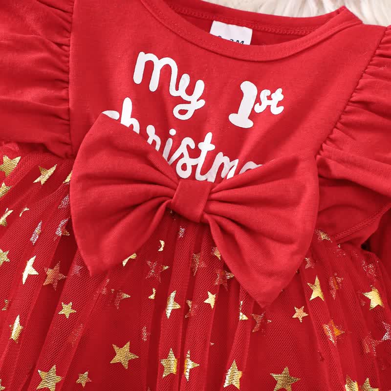 ベビーガール用クリスマスリボンチュールDress - image 4