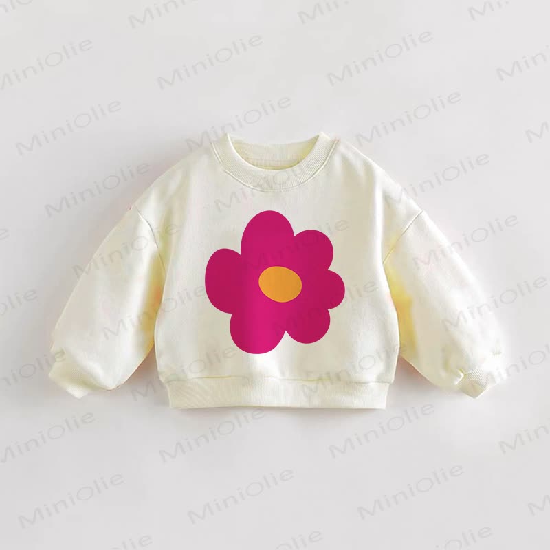 ベビー幼児用フラワークリームスウェットシャツ - クリーム - 3～5歳 - image 1