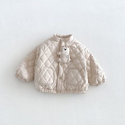 ベビー・幼児用キルティングベアパッチジャケットまたはパンツ - ベージュ - 4～5歳 - image 2