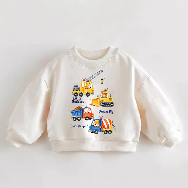 赤ちゃん・幼児向け動物・建設車両プリント クリームスウェットシャツ - クリーム - 3～5歳 - image 1