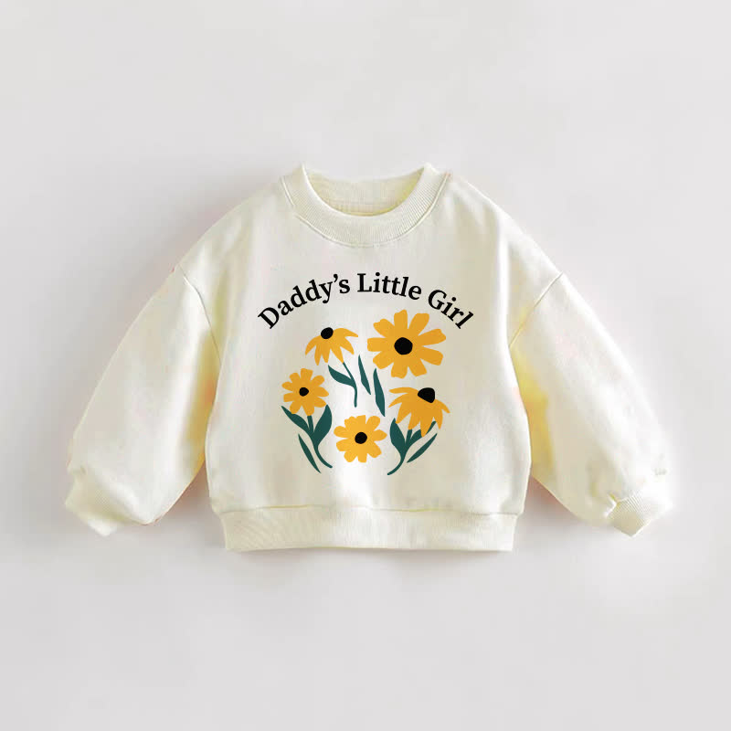 DADDY'S LITTLE GIRLベビー幼児用 花柄クリームスウェットシャツ - クリーム - 3～5歳 - image 1