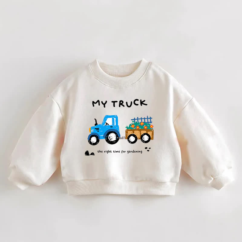 MY TRUCKベビー幼児用カープリントクリームスウェットシャツ - クリーム - 3～5歳 - image 1