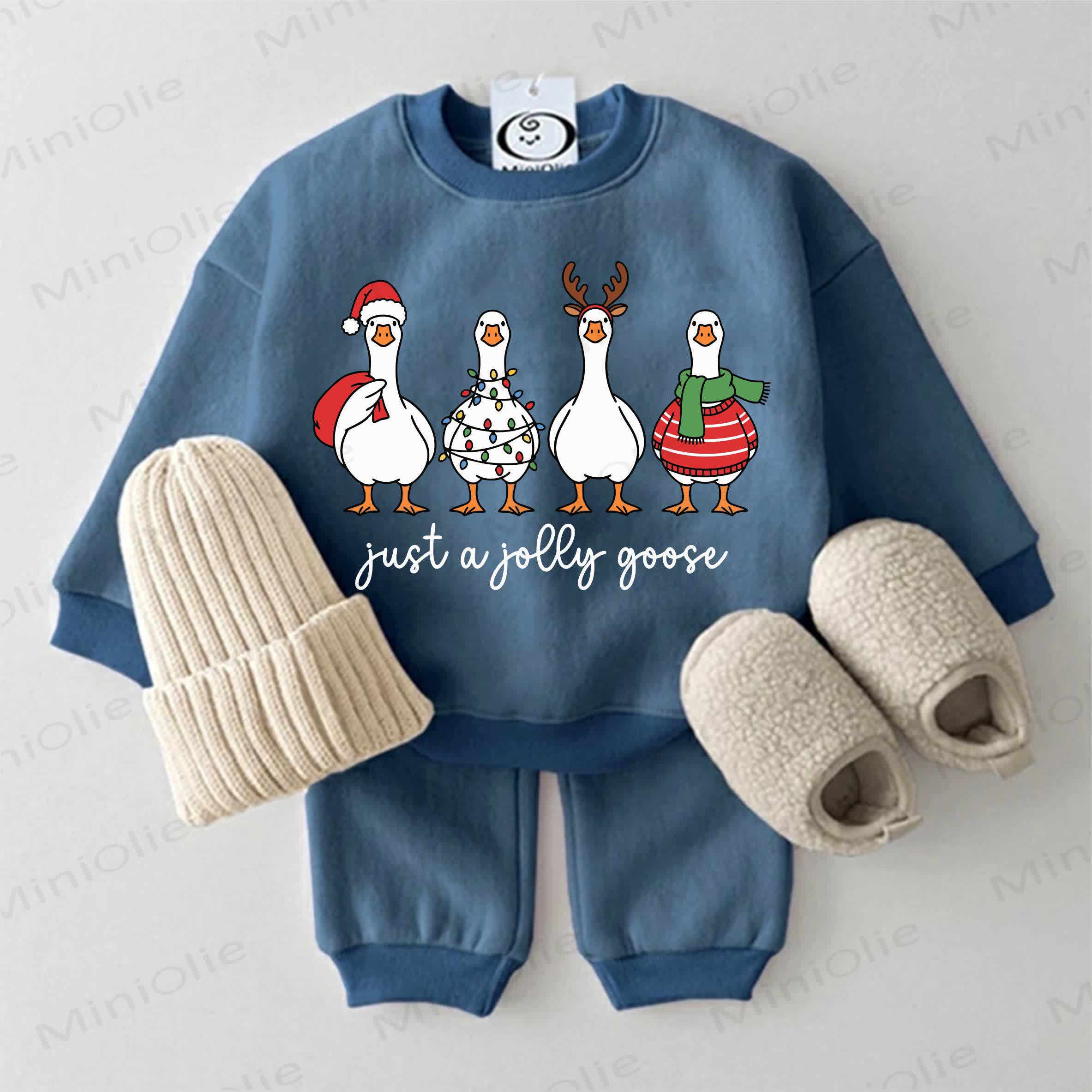 JUST A JOLLY GOOSEベビー用スウェットシャツ 2点セット ブルー - 青 - 2～3歳 - image 1