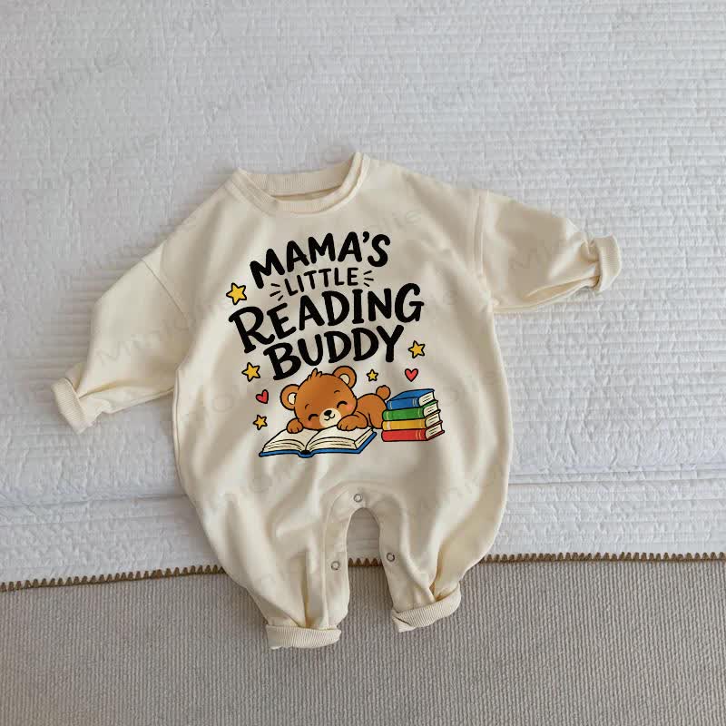 MAMA'S LITTLE READING BUDDYベージュロンパース - ベージュ - 2～3歳 - image 1