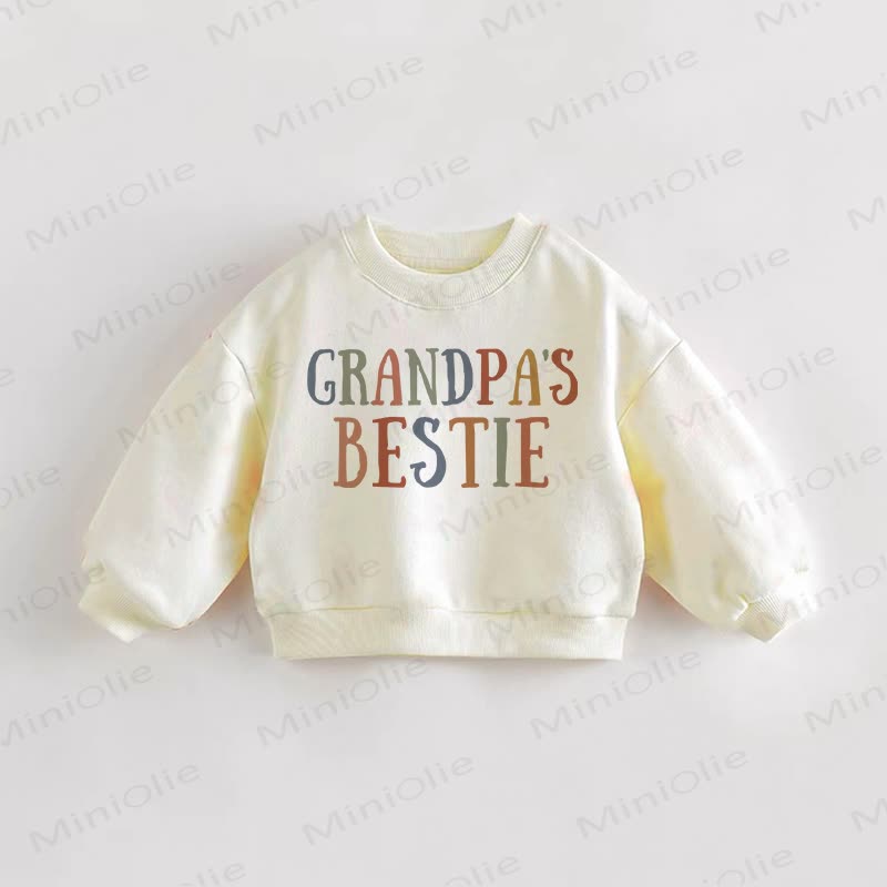 GRANDPA'S BESTIE幼児用クリームスウェットシャツ - クリーム - 3～5歳 - image 1