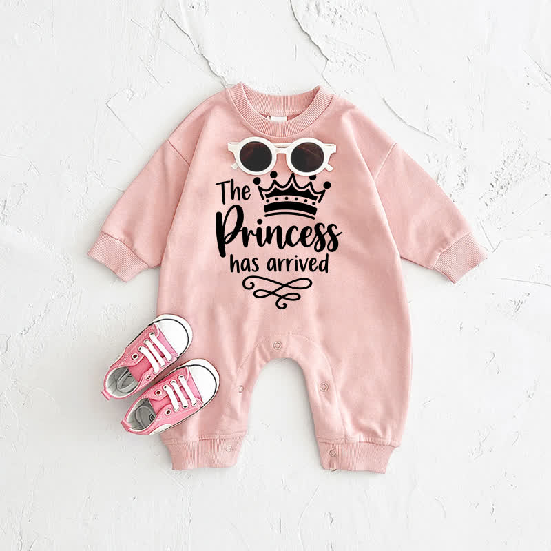 THE PRINCESS HAS ARRIVED！ベビー用クラウンプリントピンクロンパース - ピンク - 2～3歳 - image 1