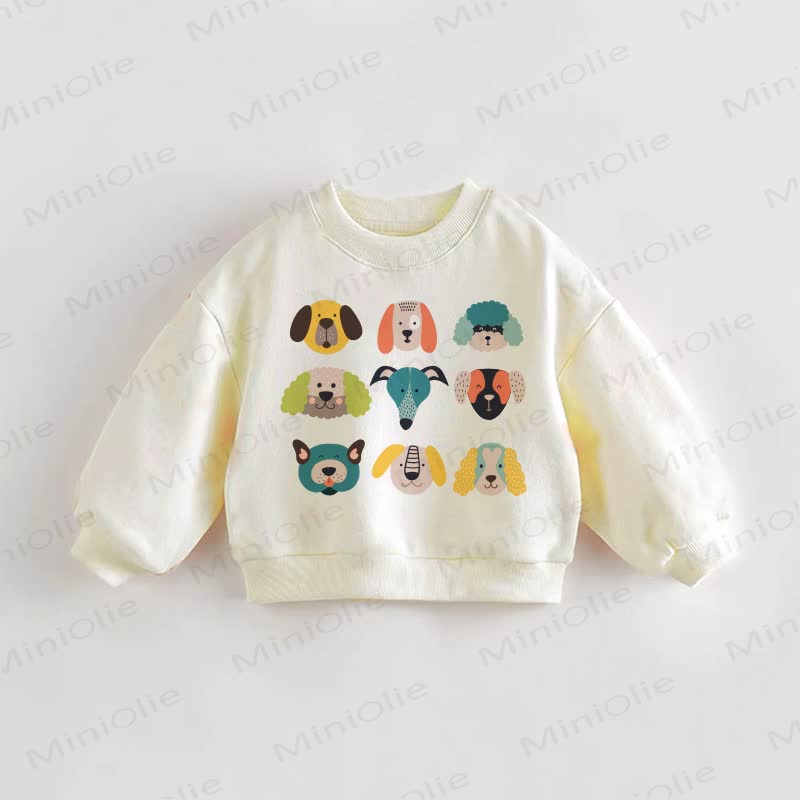 ベビー幼児用犬柄クリームスウェットシャツ - クリーム - 3～5歳 - image 1