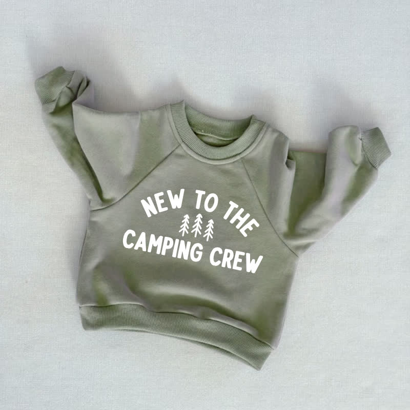 NEW TO THE CAMPING CREW・幼児用グレーグリーンスウェットシャツ - グレーグリーン - 3～5歳 - image 1