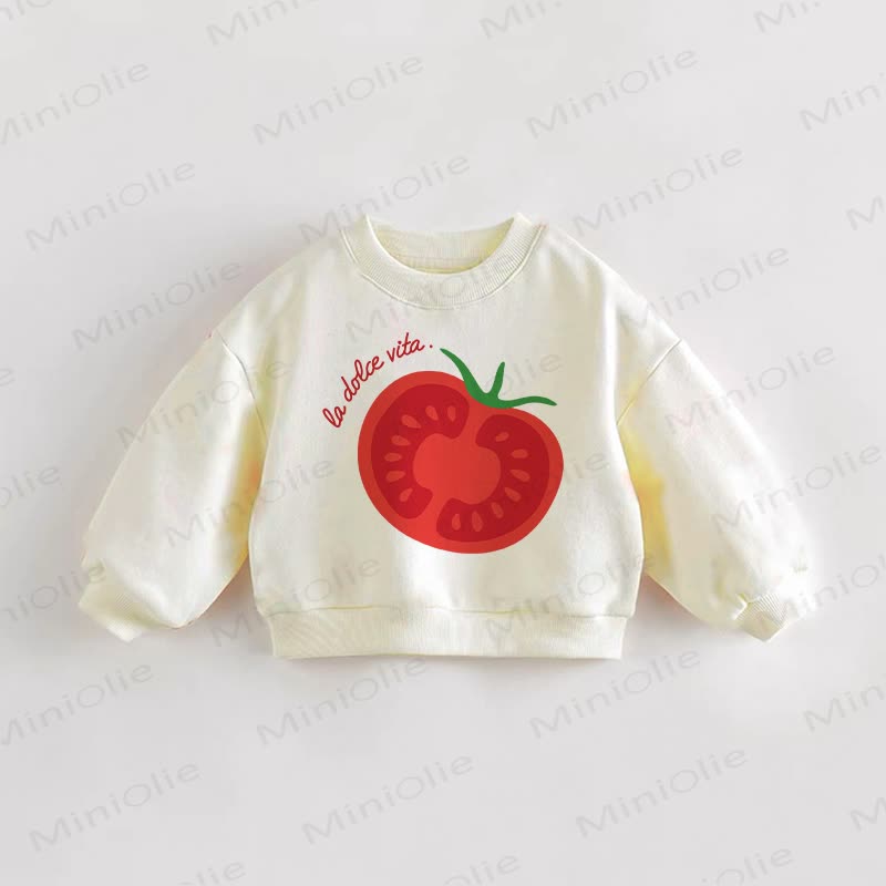 LA DOLCE VITAベビー・幼児用トマトクリームスウェットシャツ - クリーム - 3～5歳 - image 1