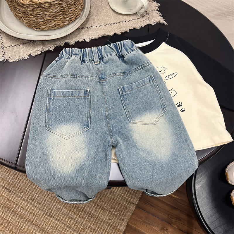 幼児男の子用デニムグラフィティパンツ - image 2