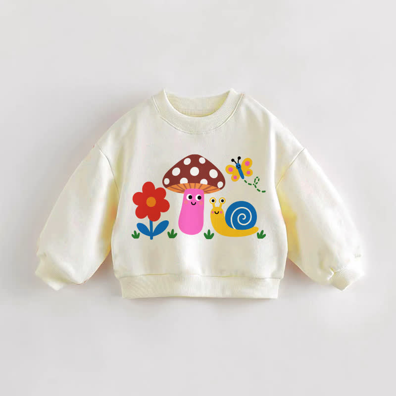 ベビー・幼児用 動物と植物柄 クリームスウェットシャツ - クリーム - 3～5歳 - image 1