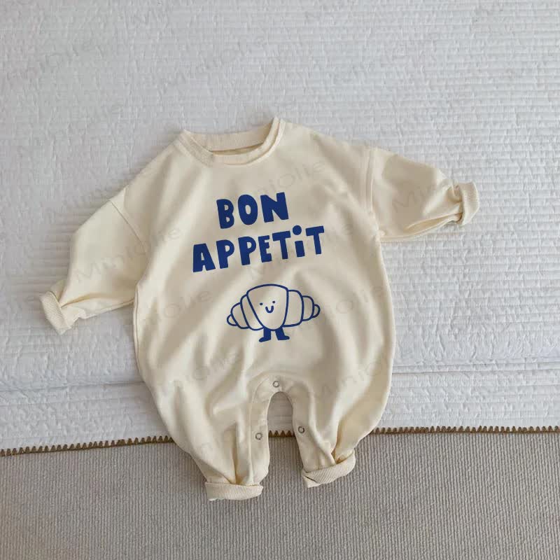 BON APPETITベビーベージュロンパース - ベージュ - 2～3歳 - image 1