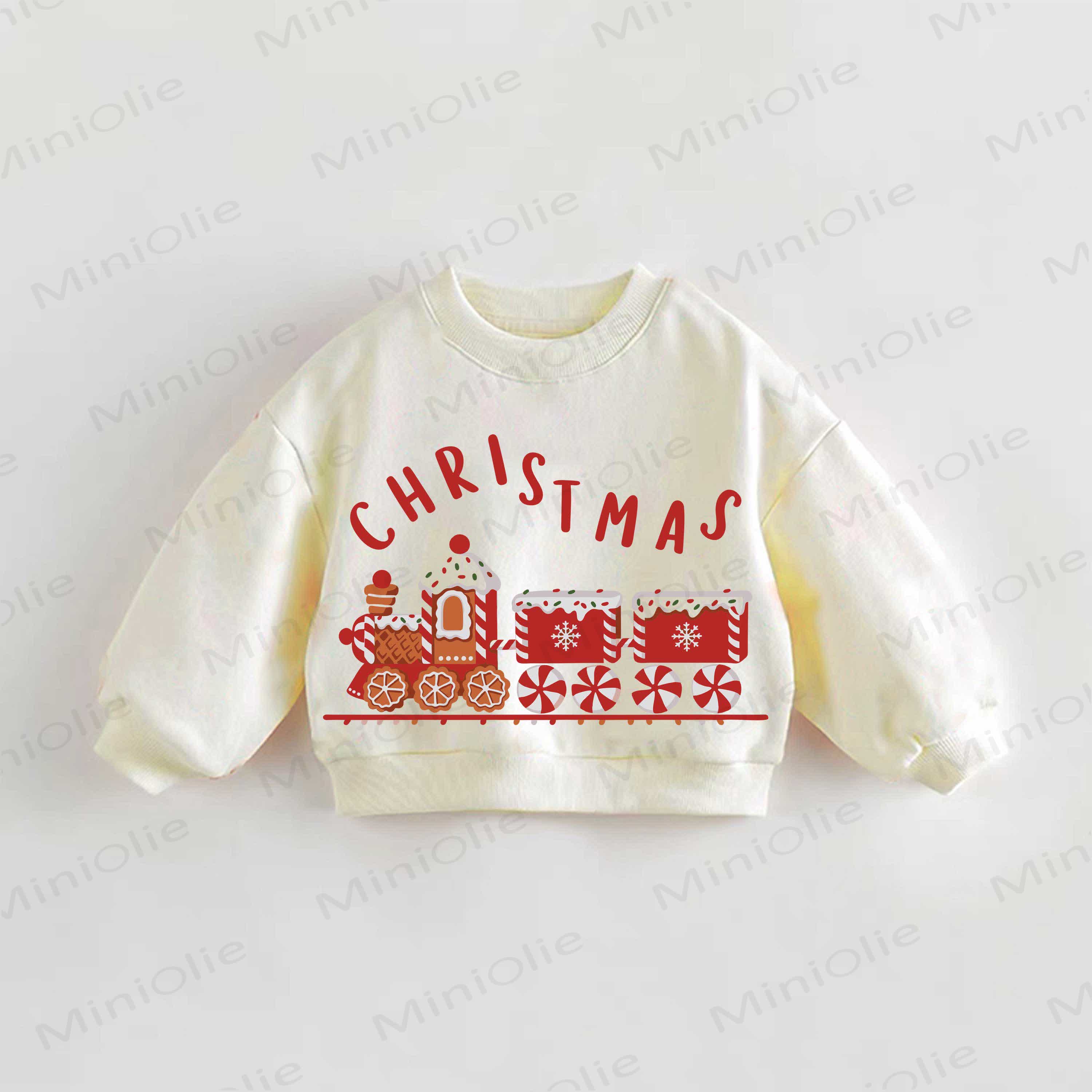 CHRISTMASベビー 幼児用 クリスマス クッキー柄 クリーム スウェットシャツ - クリーム - 3～5歳 - image 1