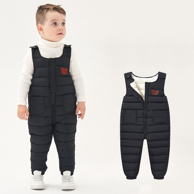 ベビー・幼児用クマ柄キルティングフリース裏地付きオーバーオール - 黒 - 4～5歳 - image 2