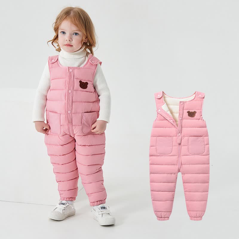 ベビー・幼児用クマ柄キルティングフリース裏地付きオーバーオール - ピンク - 4～5歳 - image 4