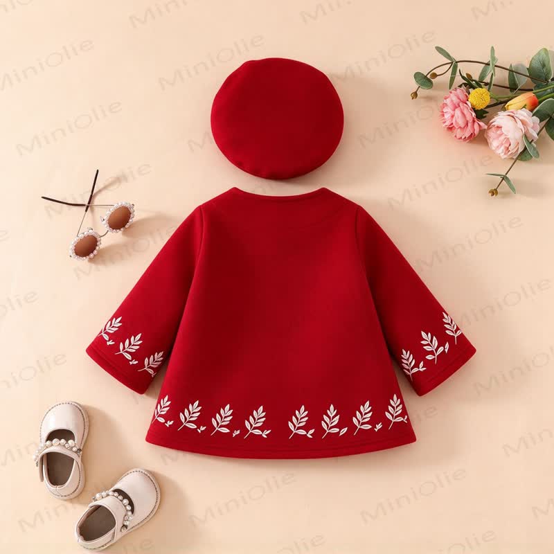 女の子用クリスマスケープDressコートと帽子のセット - image 19