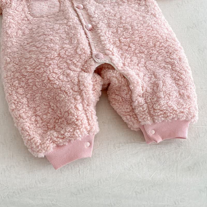 ベビー・幼児用かわいいフリースポケットロンパース - image 7