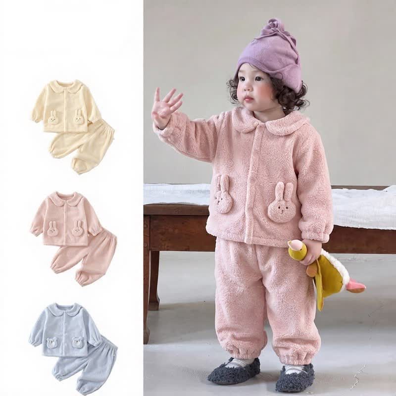 幼児用居心地の良いうさぎポケットぬいぐるみラウンジセット - image 1