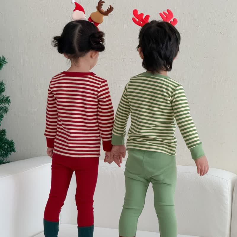 幼児用サンタクロースストライプ長袖ラウンジセット - image 4