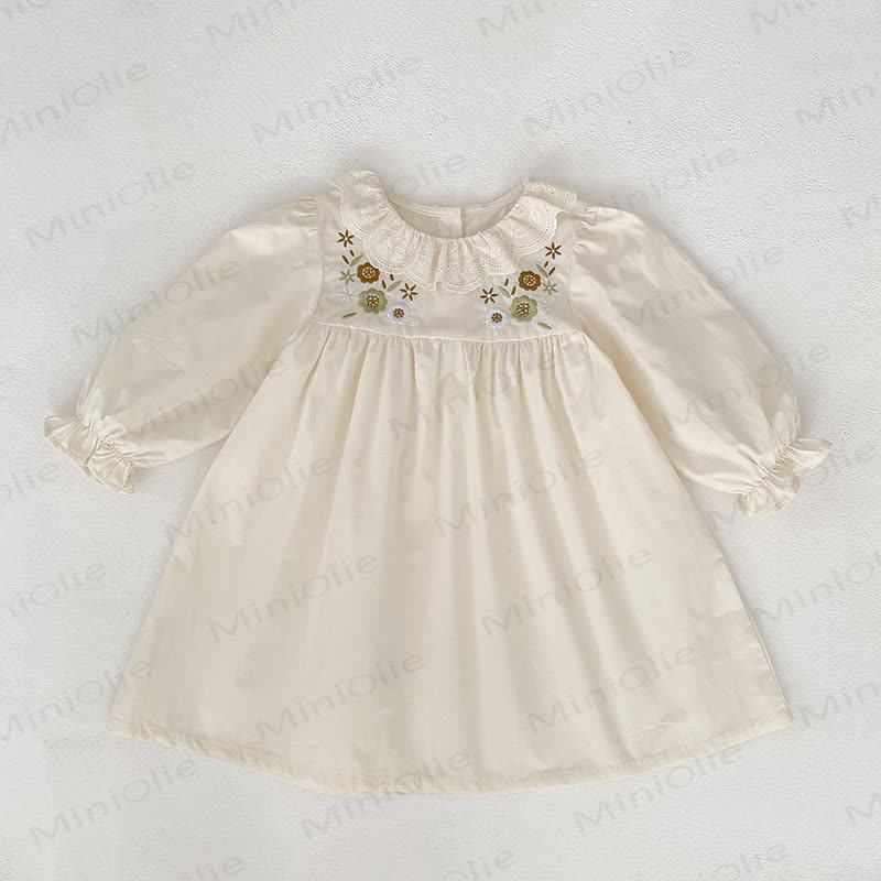 幼児用女の子向け花柄長袖Dress - image 6