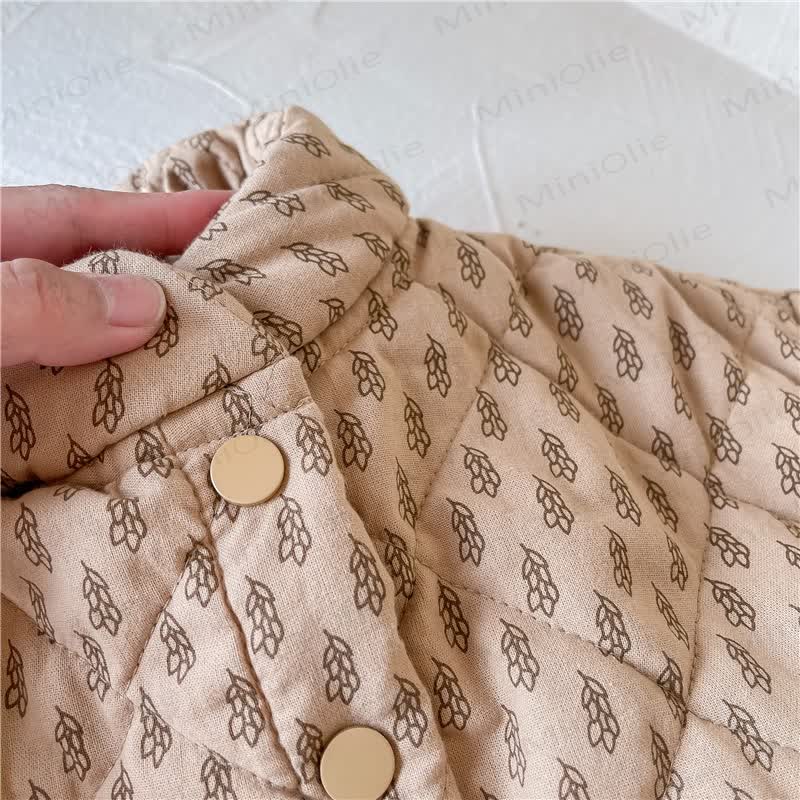 幼児用女の子向けリーフ柄軽量フリースQuilted Jacket - image 7