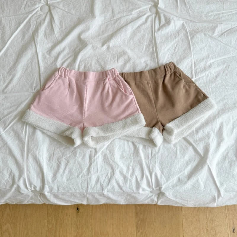 幼児用女の子向けハートパッチ付きコーデュロイ冬用ショートパンツ - image 4