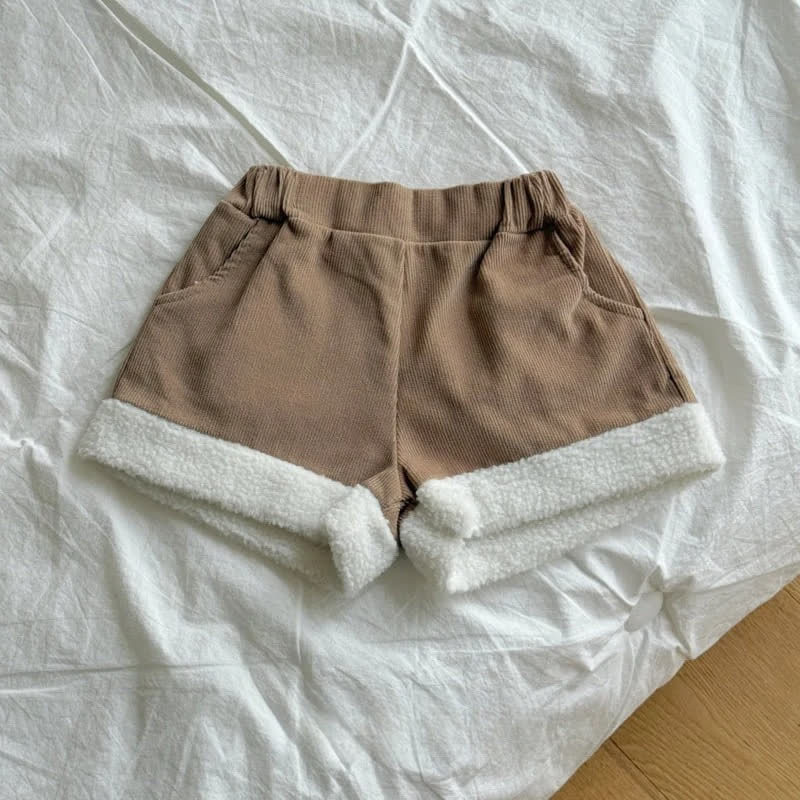 幼児用女の子向けハートパッチ付きコーデュロイ冬用ショートパンツ - image 5
