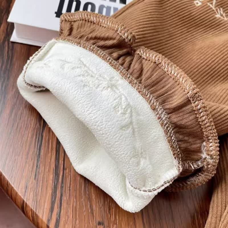 幼児用女の子向け花柄刺繍入りコーデュロイフリル裾パンツ - image 6