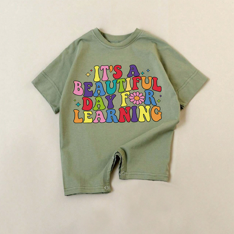 IT'S A BEAUTIFUL DAY FOR LEARNING　ベビーグリーンロンパース - 緑 - 18～24ヶ月 - image 1